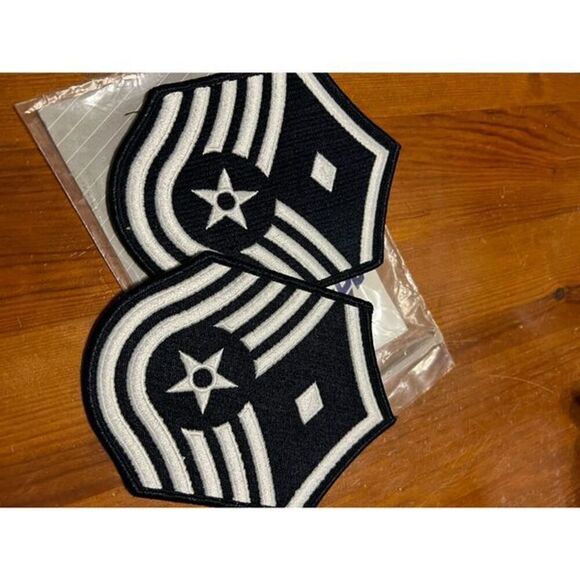 Blue & White Air Force Master 1st Sergeant ￼Patch x 2 - Picture 6 of 10